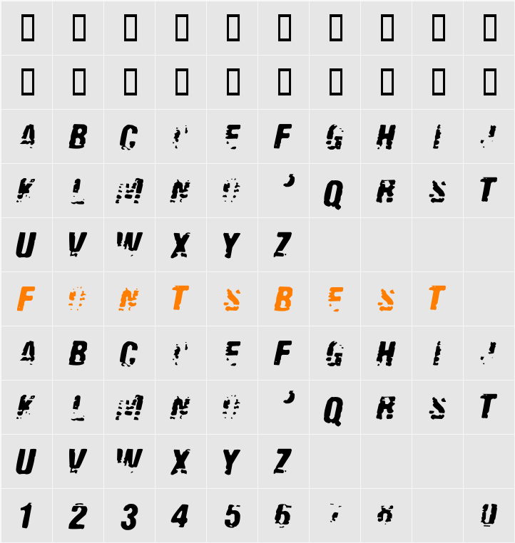 Old Fax Character Map