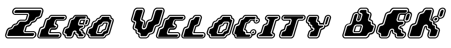 Zero Velocity BRK Font Image