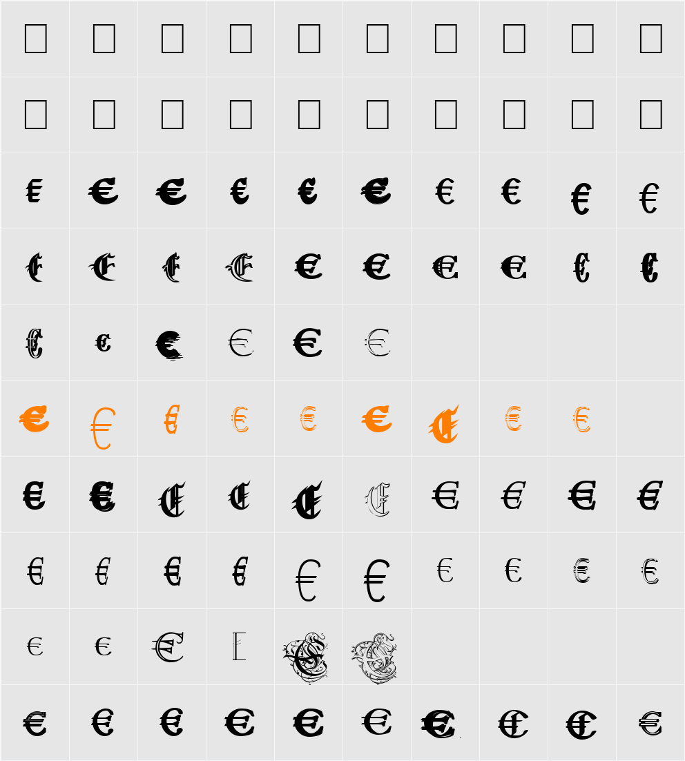 Ubiqita_Europa Character Map