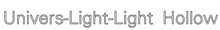 Univers-Light-Light Hollow Font Image