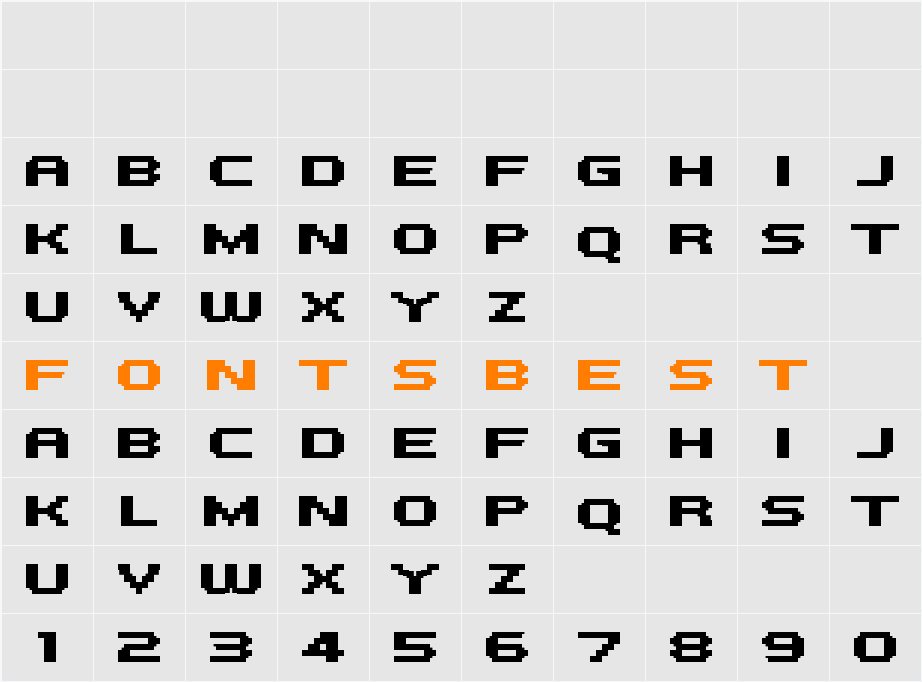 PF Tempesta Five Extended Character Map