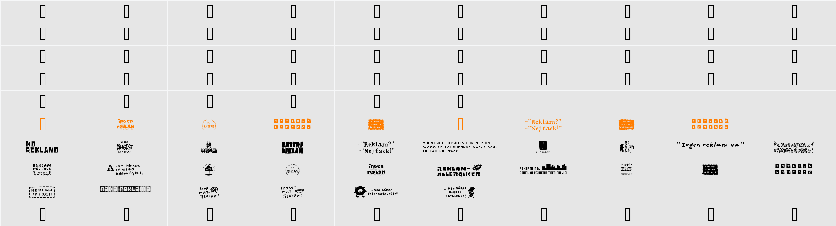 No Reklamo Character Map