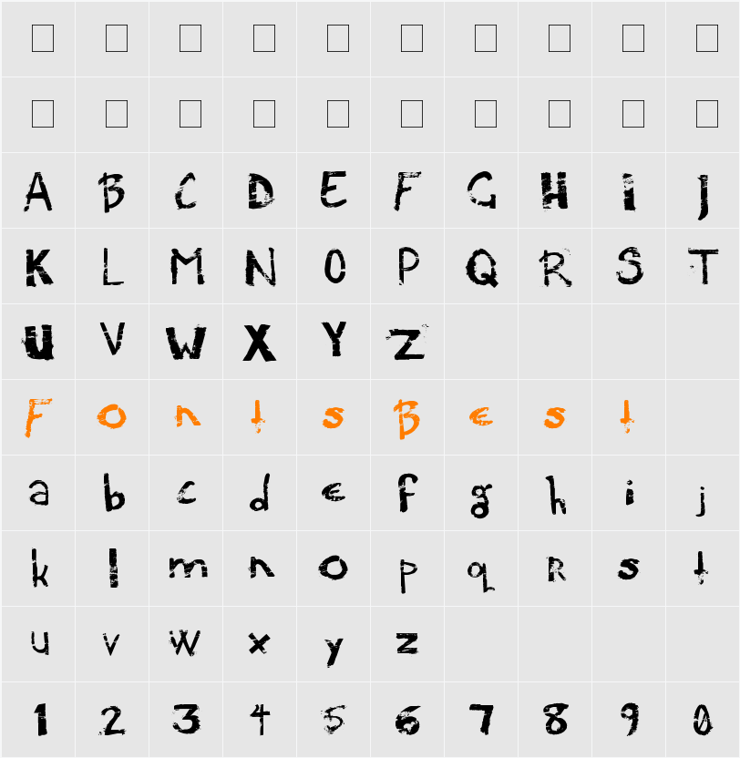 Potato Press Character Map