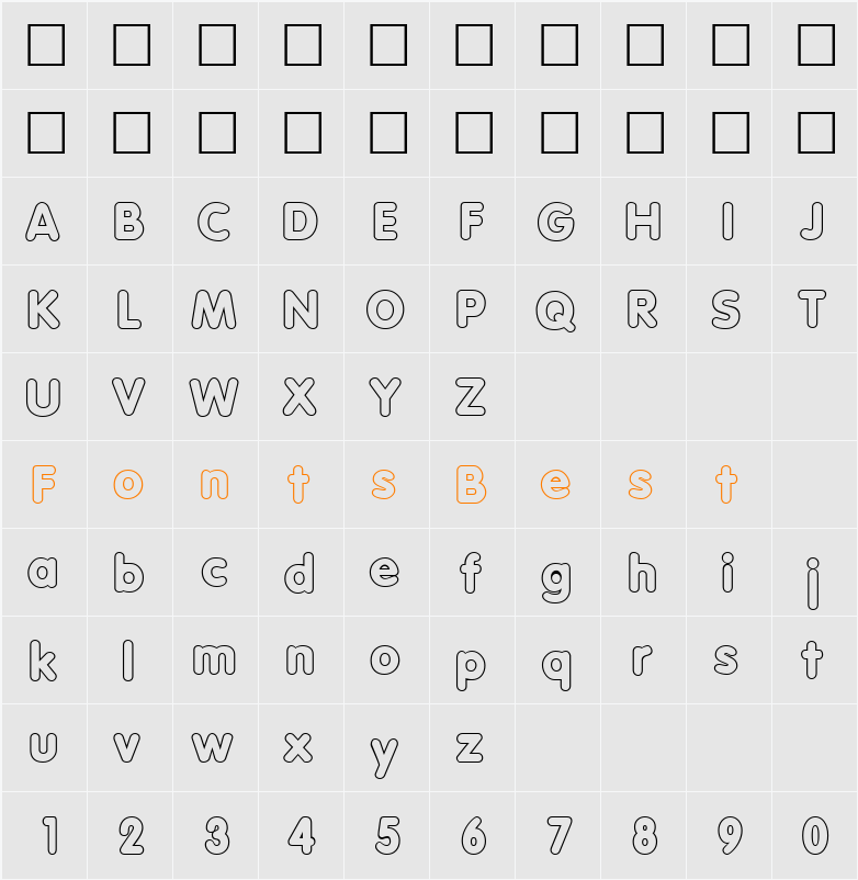 VagabondOutline Character Map