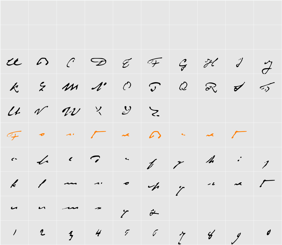 P22Monet Character Map