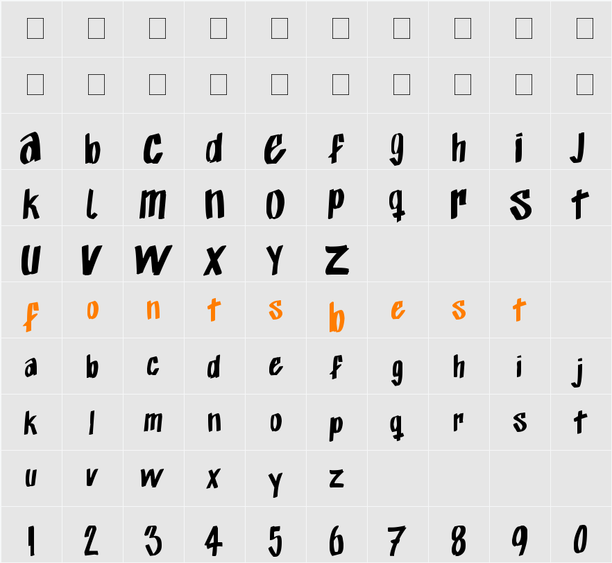 Exito_Free_Hand Character Map