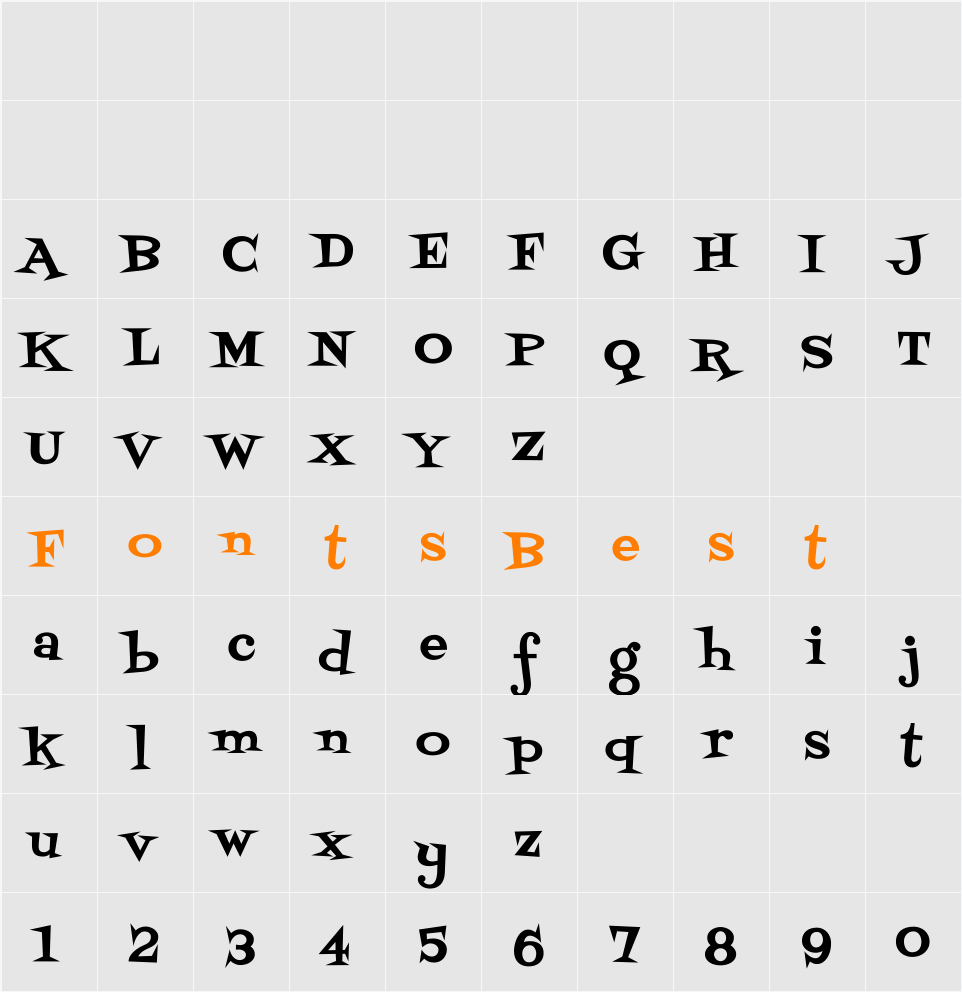 Fontdiner Swanky Character Map