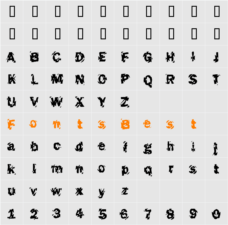 Funky45 Character Map