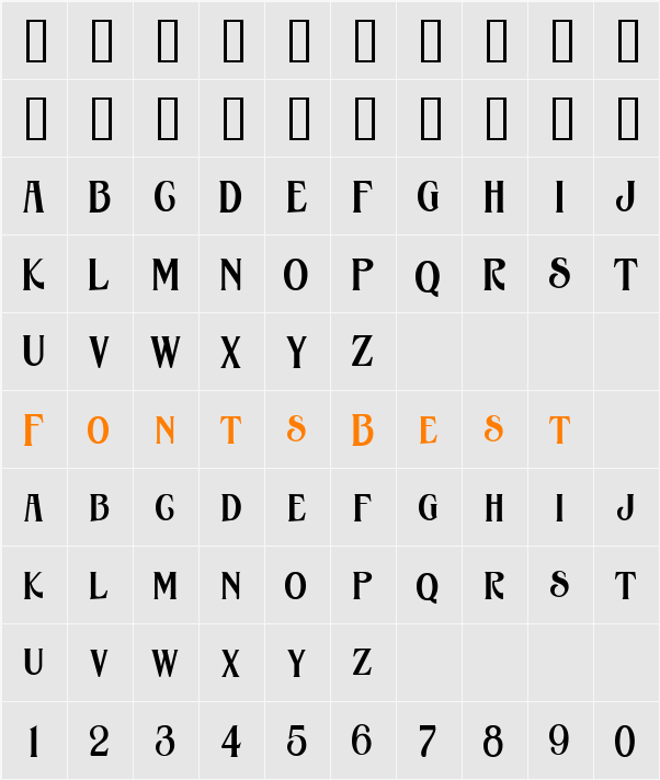 LHF Havana REG Character Map