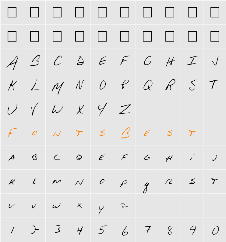 Stevo Character Map