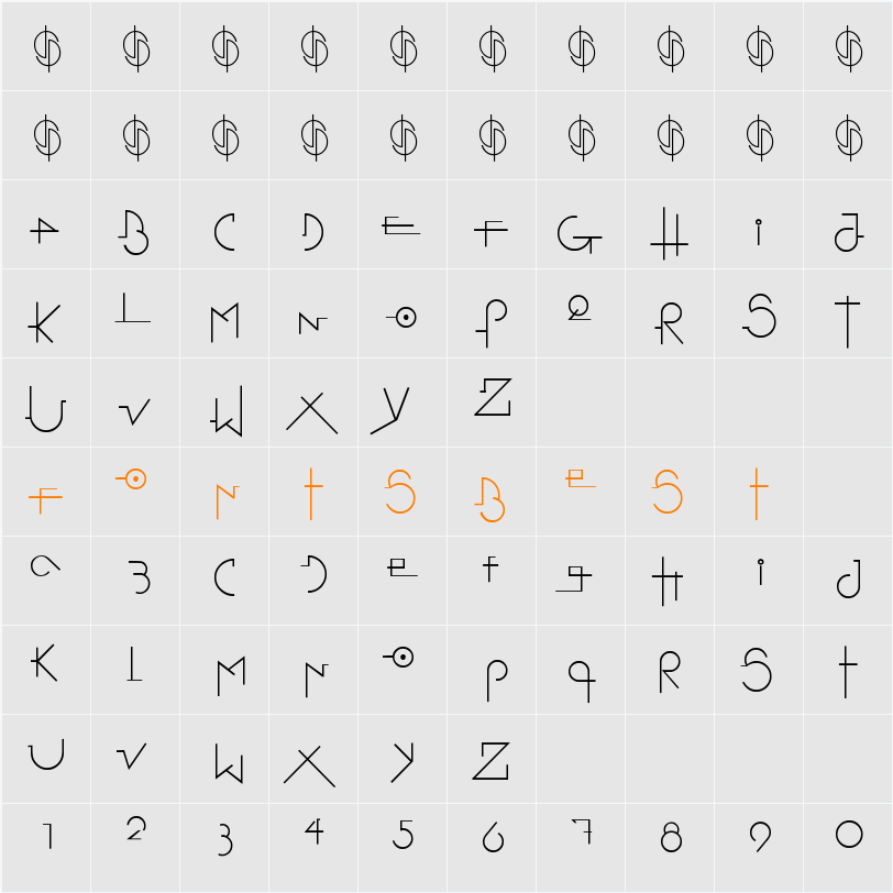 Stretched Signature Flex Character Map