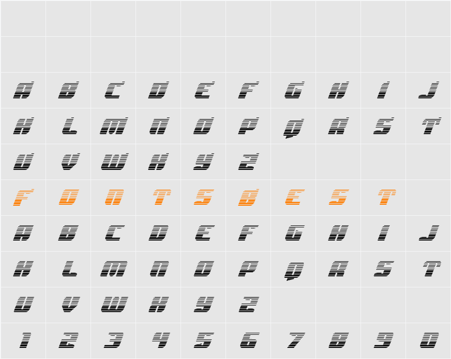 Spartaco Gradient Character Map
