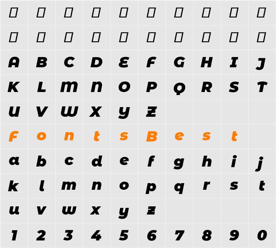 Montserrat Alternates Black Character Map