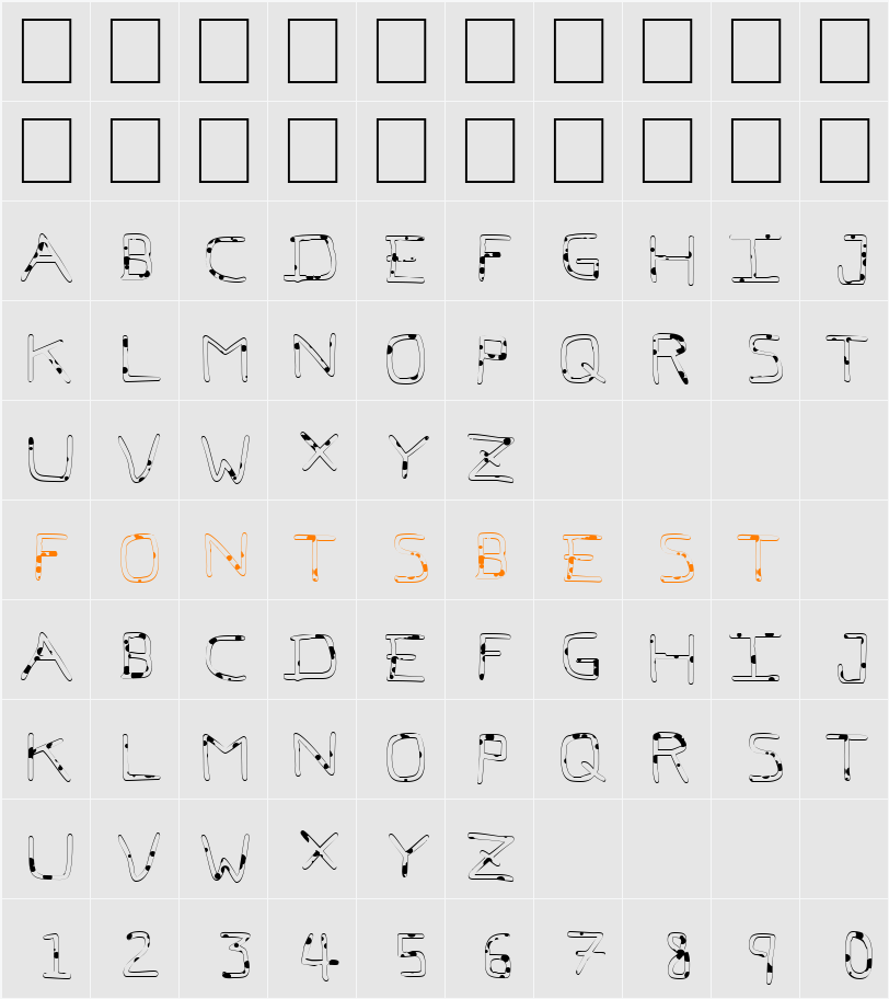 Pfvvbf7 liquid Character Map