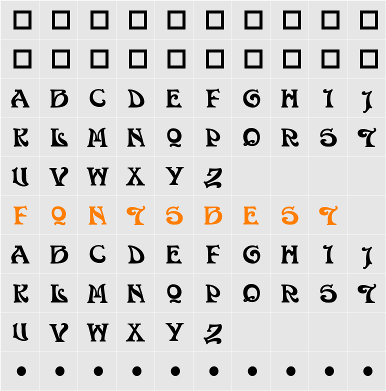 Volan Character Map