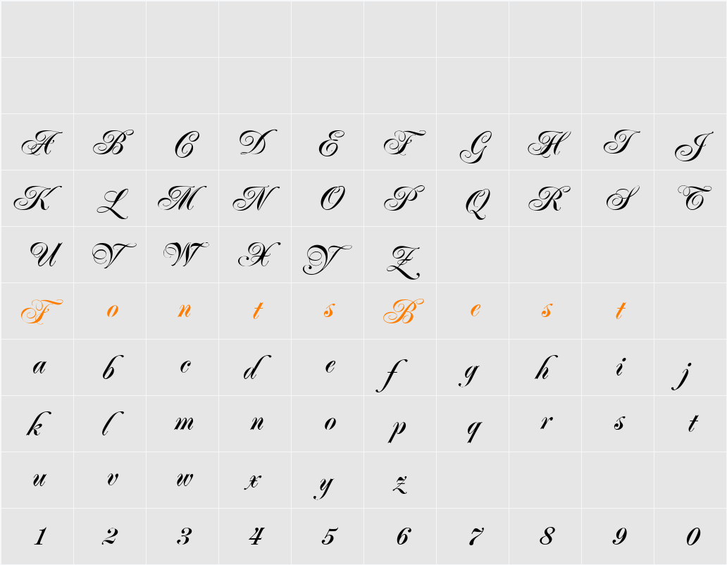 Poppl-Residenz BQ Character Map