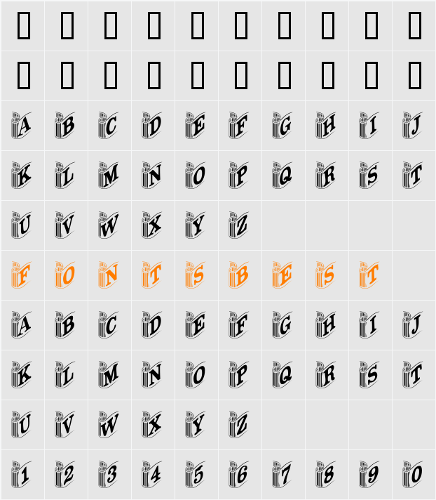 GE Banners Character Map