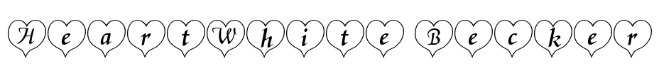 HeartWhite Becker Font Image