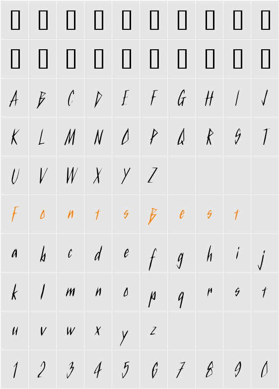 Kurtz Character Map