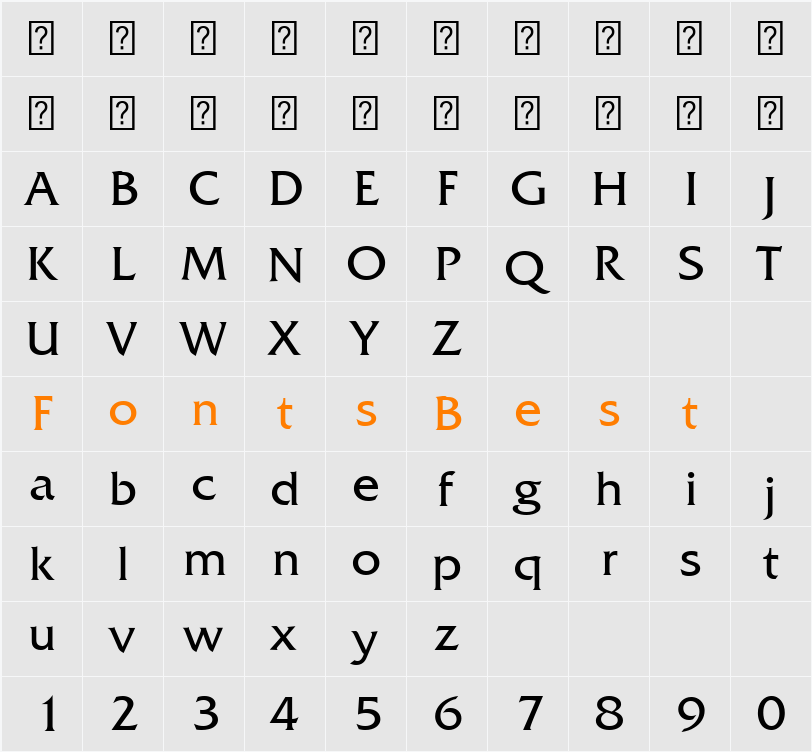 Friz Quadrata Com Character Map
