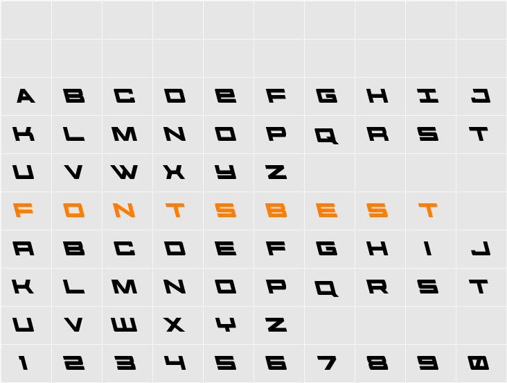 Future Forces Leftalic Character Map