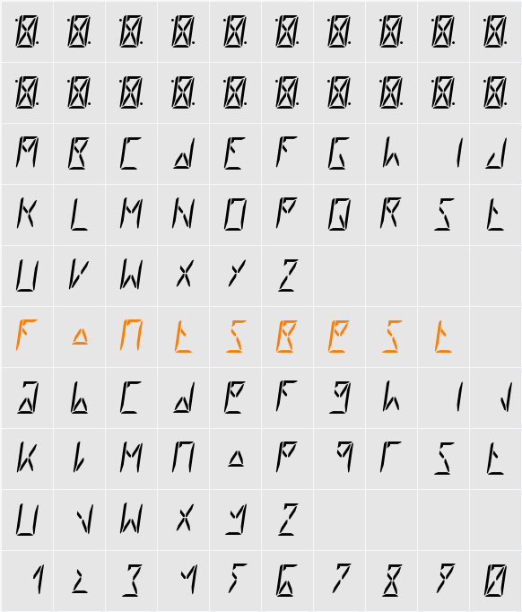 Segment8 Character Map