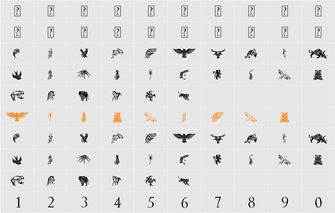 Tribal Animals Tattoo Designs Character Map