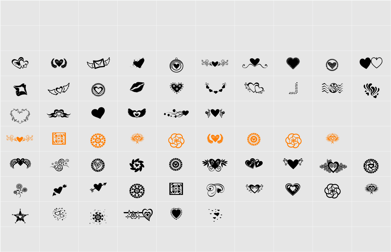 SexyRexy-Smitten Character Map