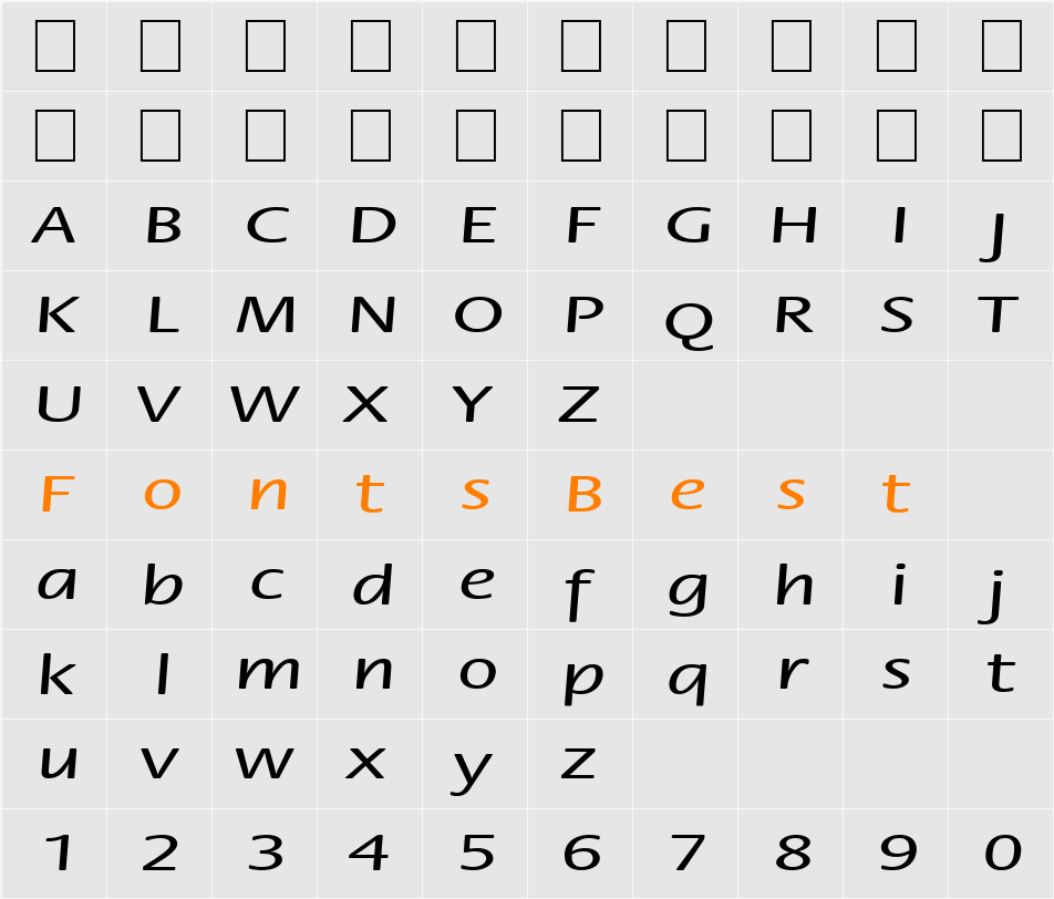 FZ BASIC 17 EX Character Map