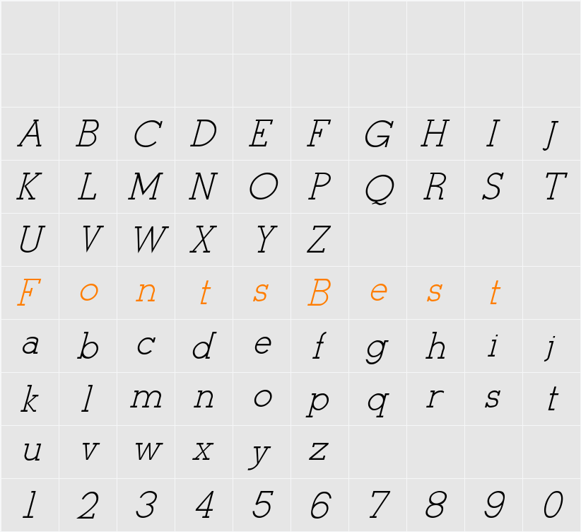 Stymie-Italic Character Map