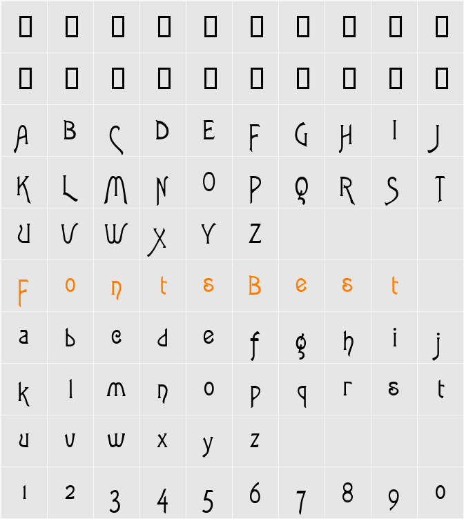 Lansbury FG Character Map