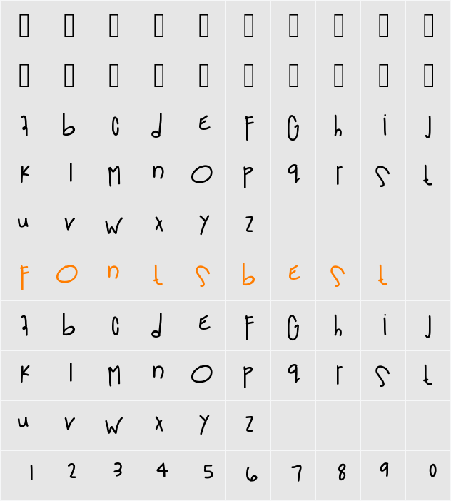 OutOfSpace Character Map