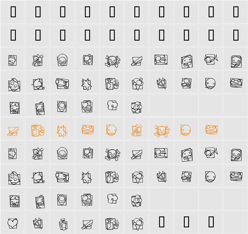 ShnPC Character Map