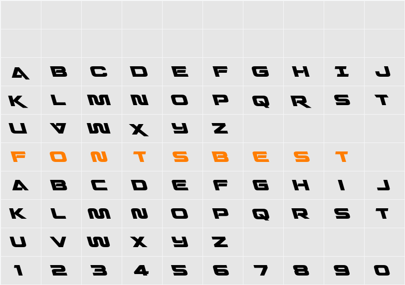 Quark Storm Leftalic Character Map