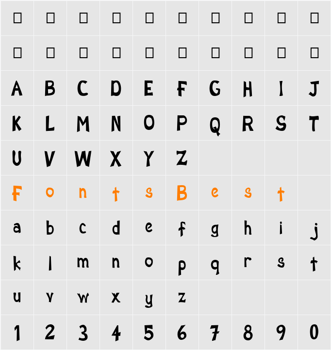FZ BASIC 12 COND Character Map