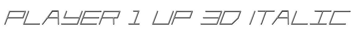 Player 1 Up 3D Italic Font Image