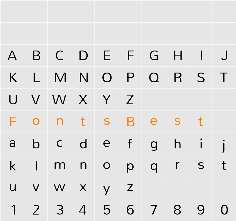 Nunito Character Map