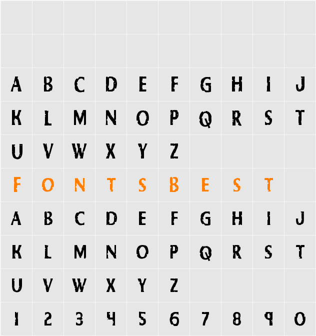 Body Swipers Condensed Character Map