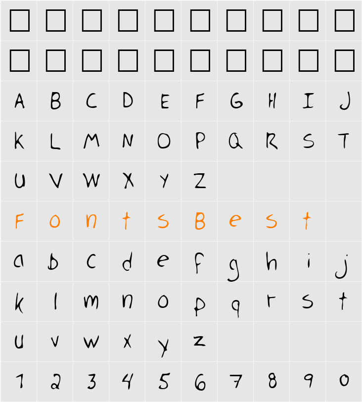 LEHN128 Character Map