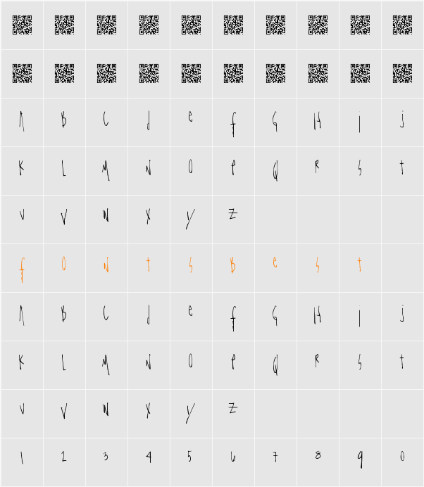 TotallyStraight Character Map