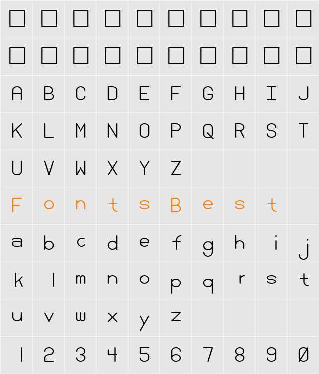 PCPlus 437 TrueType Character Map