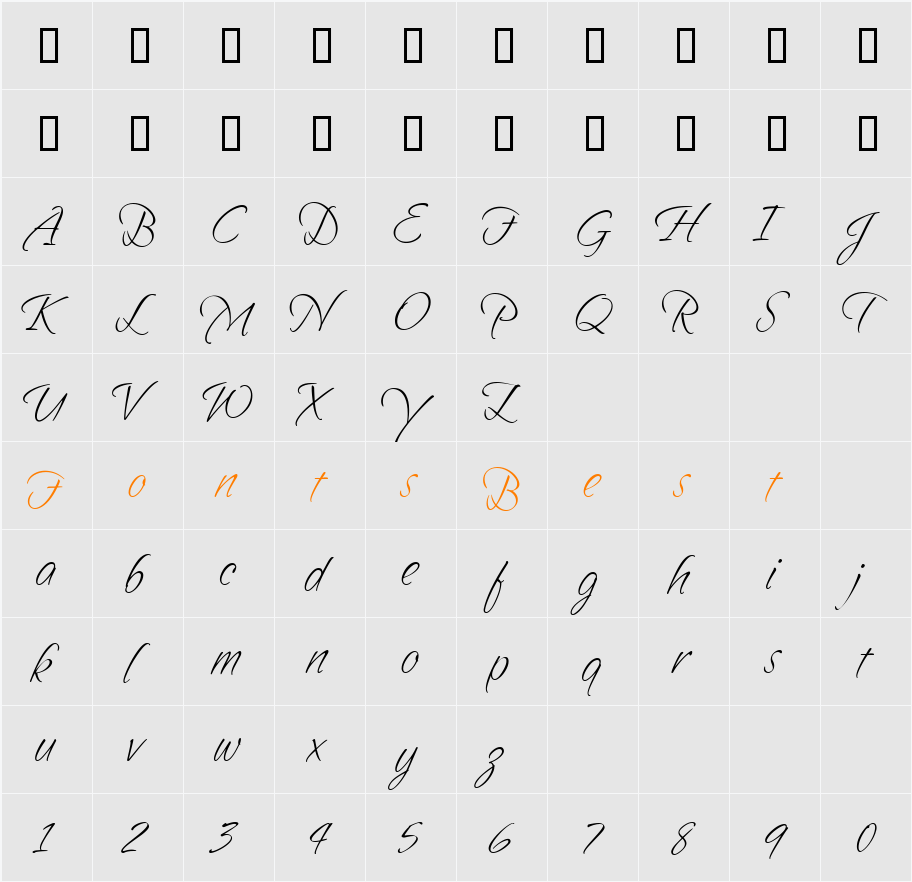 SandyTextHmk Character Map