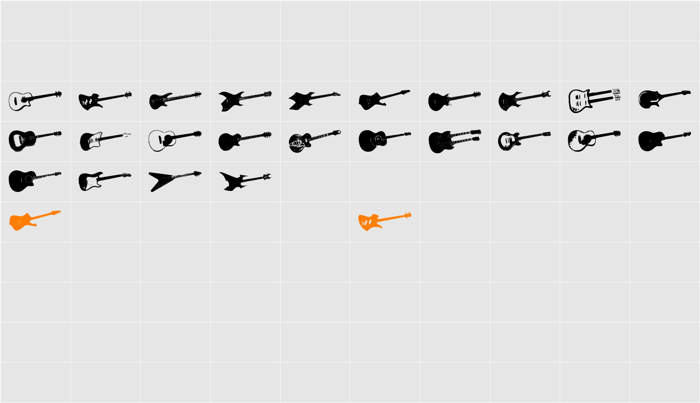 Screaming Guitar Character Map