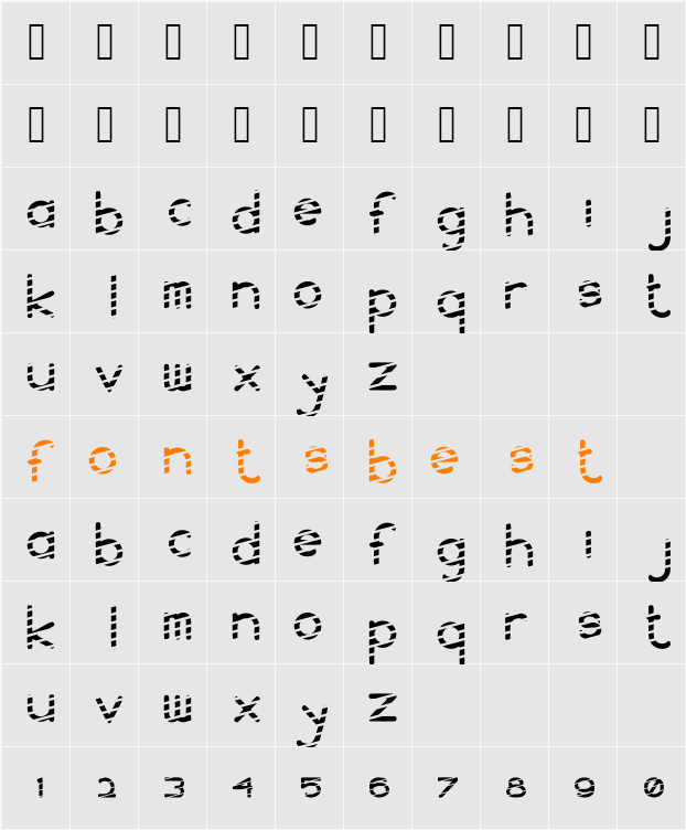 WS Stripe Character Map