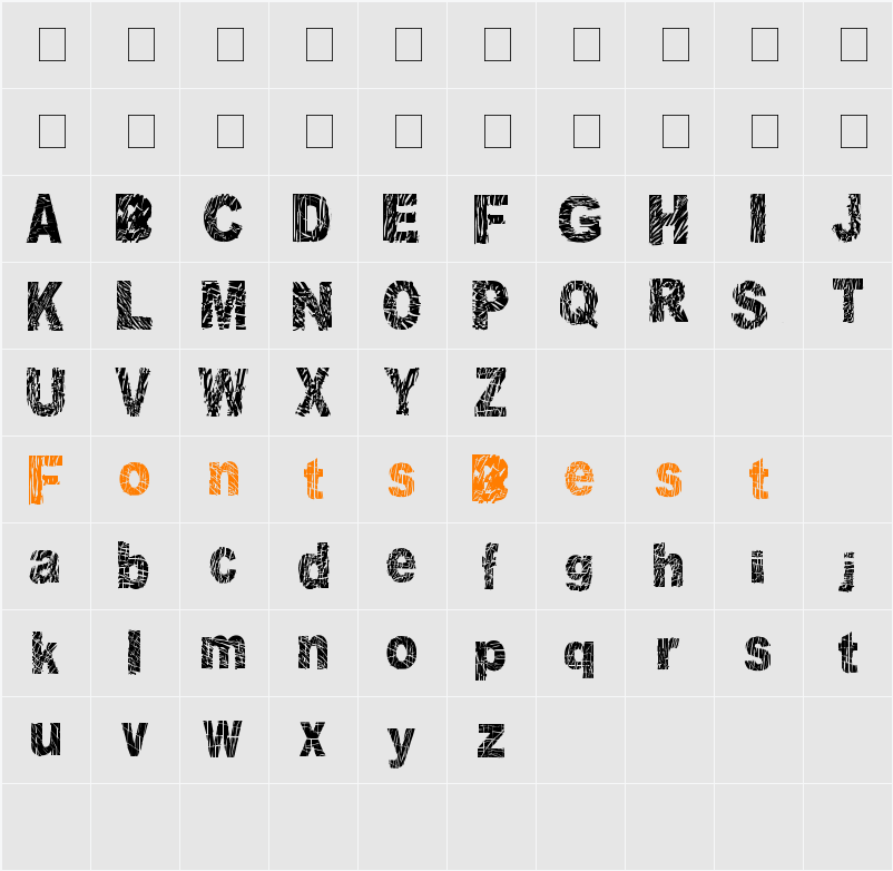 Distorted and Scratchy Character Map