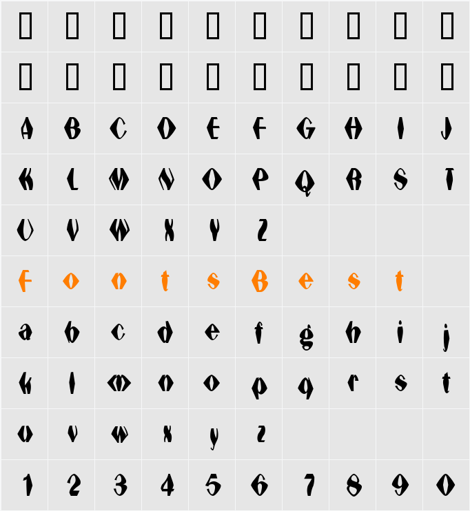 hexadonald Character Map