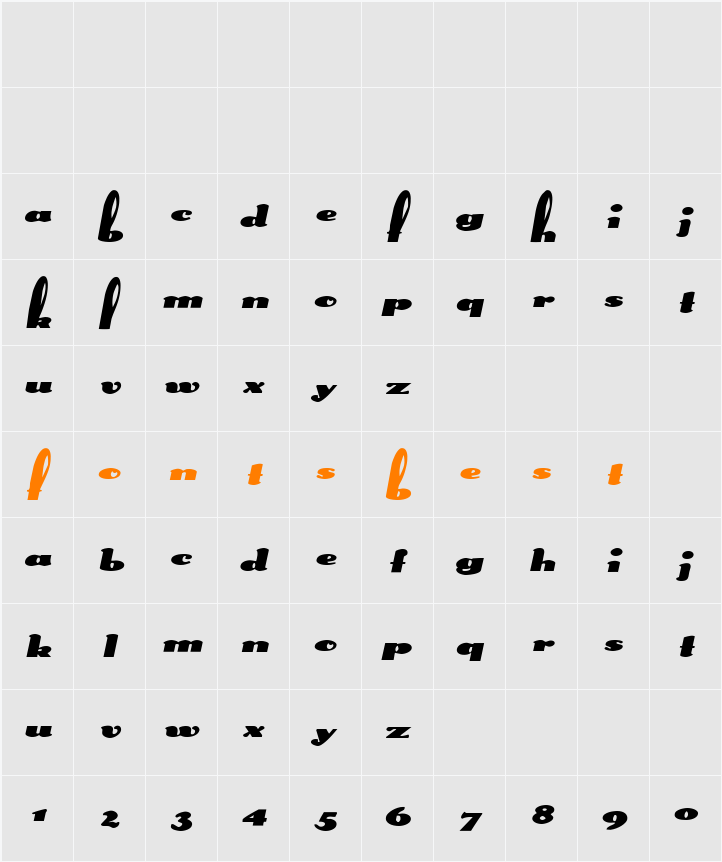 SplittingHaresExtended Character Map