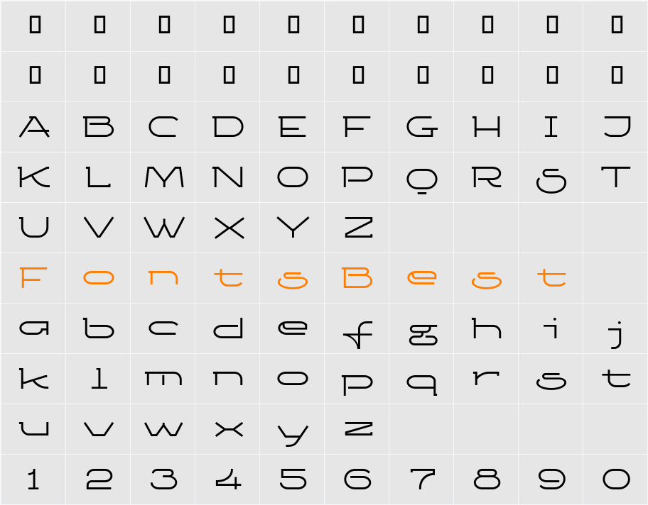 KetosagC Character Map
