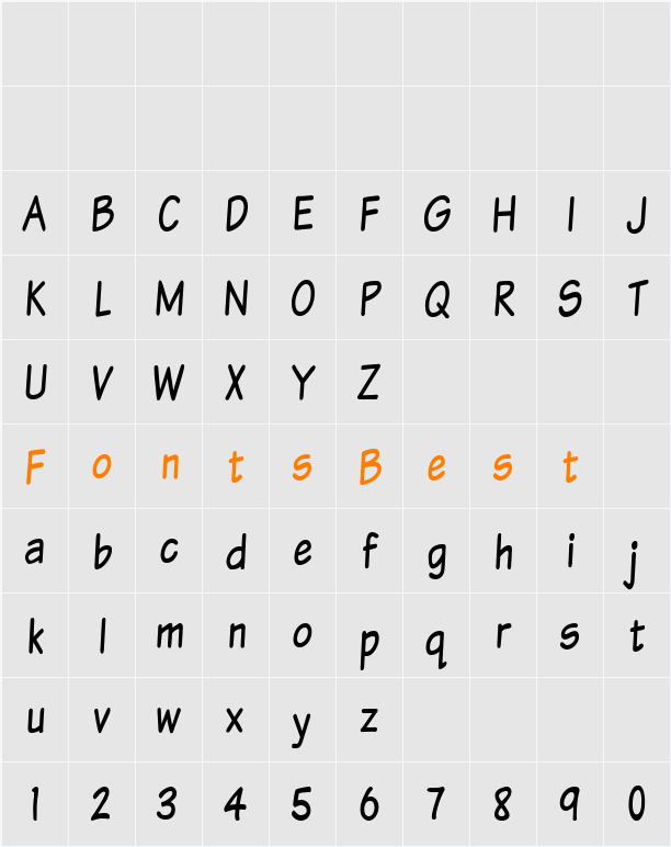 Komika Text Tight Character Map