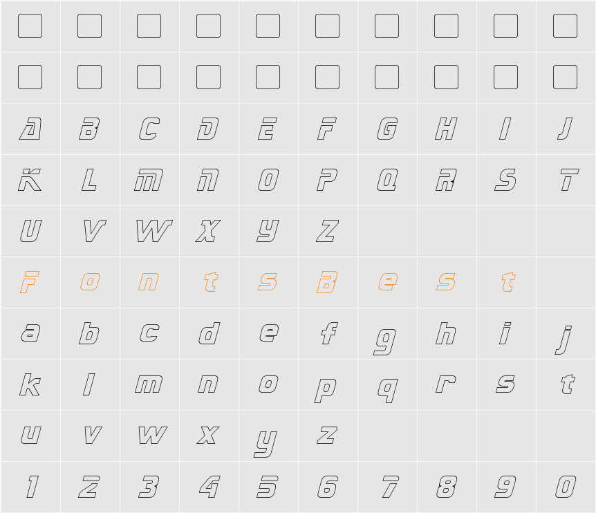 Sternbach Outline Character Map